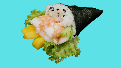 56 Temaki scampis mangue