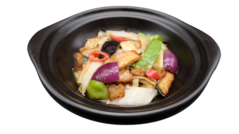 128 Aubergines Sautées aux Légumes 蔬菜茄子煲